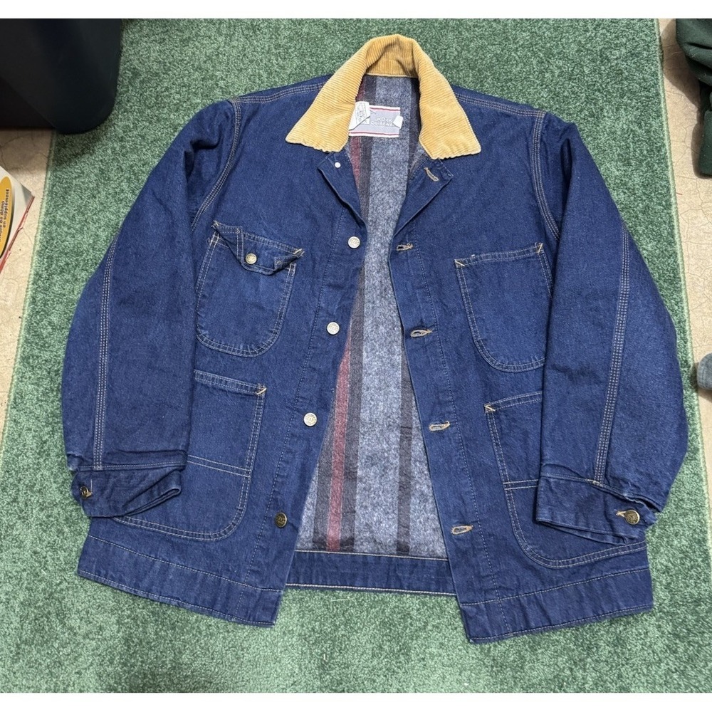 Vintage Sears Jacket M Denim Chore Blanket Lined Barn USA 70s/80s?